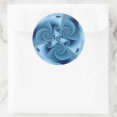 Mooie Blauwe Spiral Fine Fractal Art Ronde Sticker (Tas)