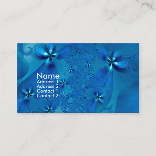Mooie Blauwe Spiral Fine Fractal Art Visitekaartje (Voorkant)