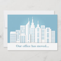 Mooie Blauwe Stadssilhouet Zakelijke Adreswijzigin