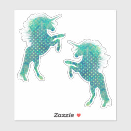 Mooie Blauwe Stippen Eenhoorn Sticker