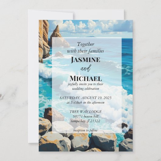 Mooie Blauwe Strand Kaart (Voorkant)