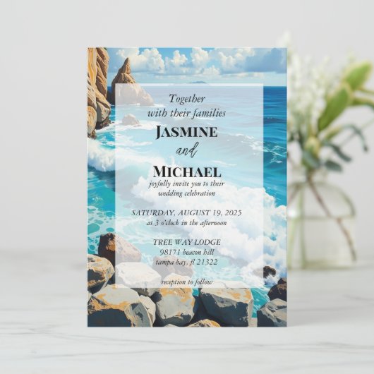 Mooie Blauwe Strand Kaart (Staand voorkant)