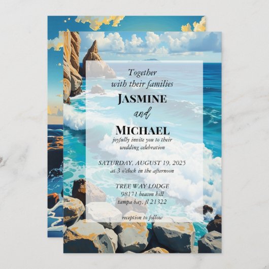 Mooie Blauwe Strand Kaart (Voorkant / Achterkant)