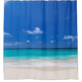 Mooie Blauwe Strand Zand Zee Nautisch Douchegordijn (Voorkant)