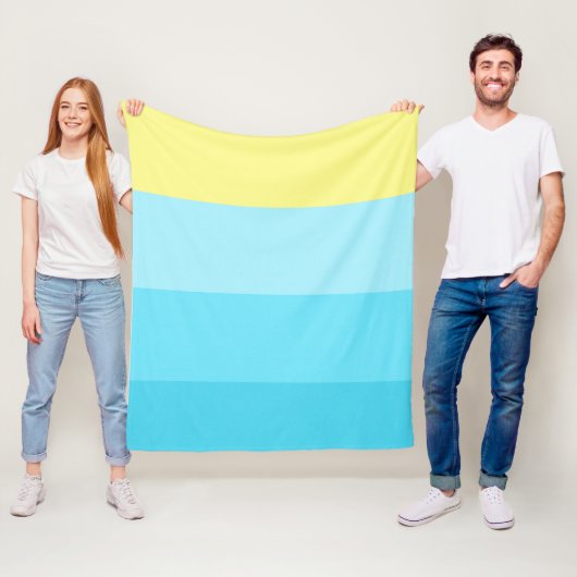 Mooie blauwe streep fleece - 3 maten beschikbaar deken (In situ)