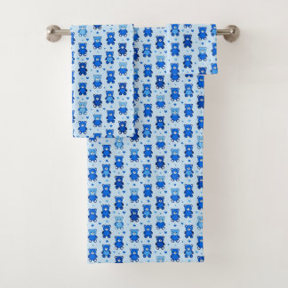 Mooie Blauwe Teddybeer Kinderen Handdoek Set