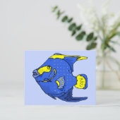 Mooie blauwe tropische papegaai briefkaart (Staand voorkant)