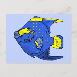 Mooie blauwe tropische papegaai briefkaart