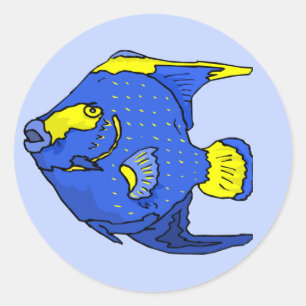 Mooie blauwe tropische papegaai ronde sticker