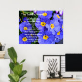 Mooie blauwe tuinbloemen. The Lord's Prayer Poster (Thuiskantoor)