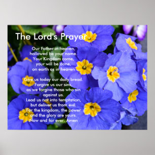 Mooie blauwe tuinbloemen. The Lord's Prayer Poster