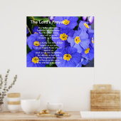 Mooie blauwe tuinbloemen. The Lord's Prayer Poster (Keuken)
