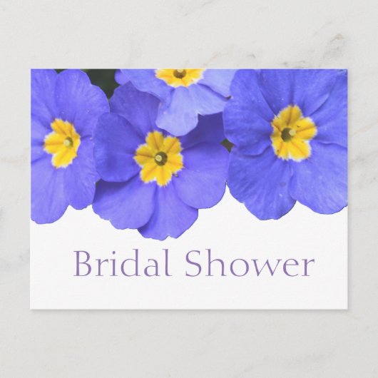 Mooie blauwe tuinbloemen vrijgezellenfeest uitnodiging briefkaart (Voorkant)