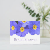 Mooie blauwe tuinbloemen vrijgezellenfeest uitnodiging briefkaart (Staand voorkant)