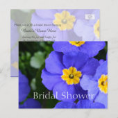Mooie blauwe tuinbloemen vrijgezellenfeest uitnodiging briefkaart (Voorkant / Achterkant)