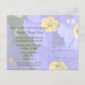 Mooie blauwe tuinbloemen vrijgezellenfeest uitnodiging briefkaart (Achterkant)