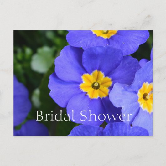 Mooie blauwe tuinbloemen vrijgezellenfeest uitnodiging briefkaart (Voorkant)