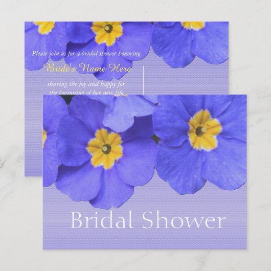 Mooie blauwe tuinbloemen vrijgezellenfeest uitnodiging briefkaart (Voorkant / Achterkant)