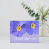 Mooie blauwe tuinbloemen vrijgezellenfeest uitnodiging briefkaart (Staand voorkant)