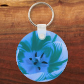 Mooie Blauwe Tulp Sleutelhanger (Voorkant)