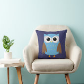 Mooie Blauwe Uil Kinderen Worp Kussen (Stoel)