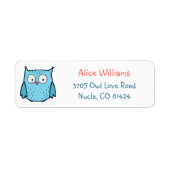 Mooie Blauwe Uil Retouradres Labels (Voorkant)