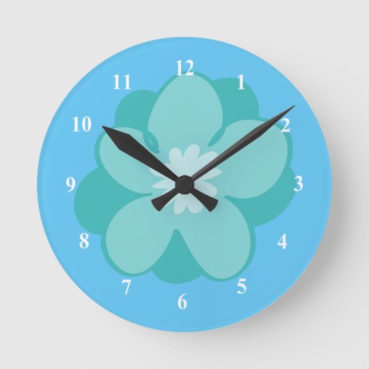 Mooie blauwe ventilator ronde klok (Voorkant)