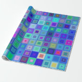 Mooie Blauwe Vierkantjes Verjaardag Giftwrap Cadeaupapier (Uitgerold)
