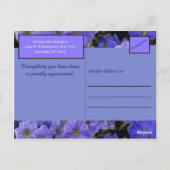 Mooie Blauwe Violet Petunia's Dank je wel Briefkaart (Achterkant)