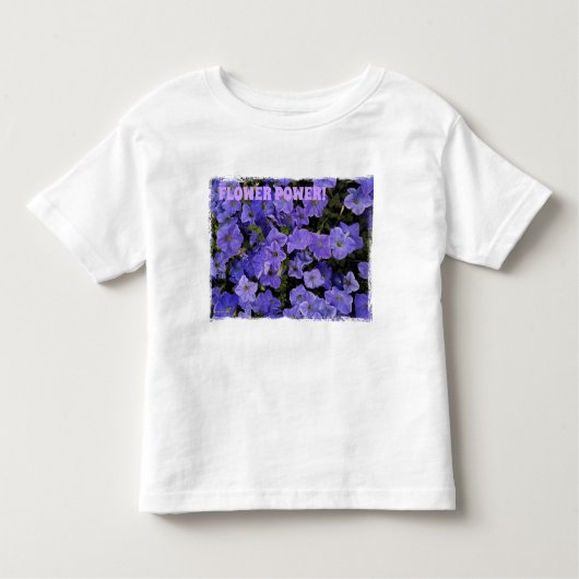 Mooie Blauwe Violette Petunia's Bloemkracht Kinder Shirts (Voorkant)
