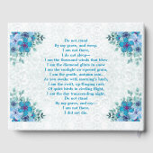 Mooie blauwe Violetten "Niet staan" Memorial Gastenboek (Achterkant)