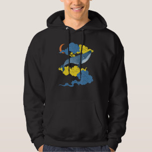 Mooie blauwe vliegende walvis in de lucht Cute Cl Hoodie