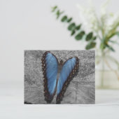 Mooie blauwe vlinder briefkaart (Staand voorkant)