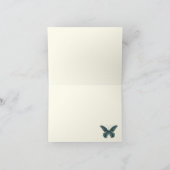 Mooie Blauwe Vlinder Gouden Kaarten Blanco (Binnen)