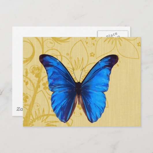 Mooie blauwe vlinder  kunst briefkaart (Voorkant / Achterkant)