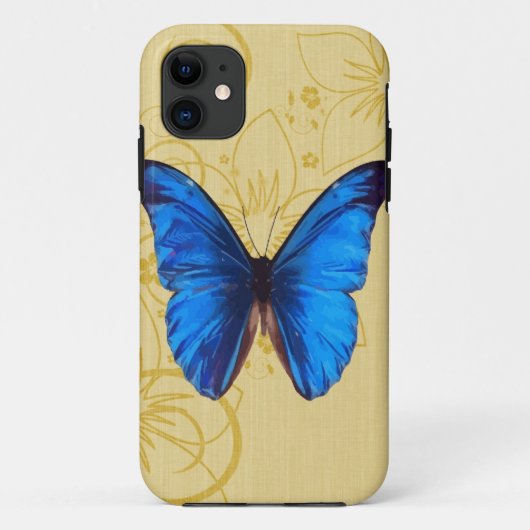 Mooie blauwe vlinder  kunst Case-Mate iPhone case (Achterkant)