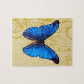 Mooie blauwe vlinder  kunst legpuzzel (Horizontaal)