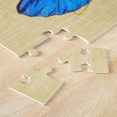 Mooie blauwe vlinder  kunst legpuzzel (Zijkant)