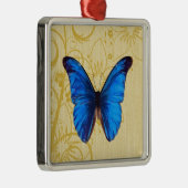 Mooie blauwe vlinder  kunst metalen ornament (Rechts)
