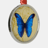 Mooie blauwe vlinder  kunst metalen ornament (Rechts)