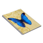 Mooie blauwe vlinder  kunst notitieboek (Rechterzijde)