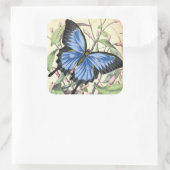 Mooie blauwe vlinder  kunst sticker (Tas)