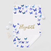 Mooie Blauwe Vlinders Aangepaste Naam Golf Handdoe Golfhanddoek (Insitu)