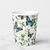 Mooie Blauwe Vlinders Bruidsmeisjesfeest Papieren Bekers (Achterkant)