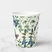 Mooie Blauwe Vlinders Bruidsmeisjesfeest Papieren Bekers (Rechts)