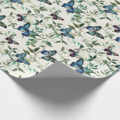 Mooie Blauwe Vlinders Bruiloftsfeest Cadeaupapier (Hoek)