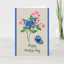 Mooie Blauwe Vlinders - Flowers Moederdag Kaart