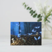 Mooie blauwe vlinders in het bos briefkaart (Staand voorkant)