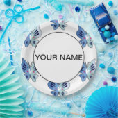 Mooie Blauwe Vlinders Papieren Bordje (Feest)