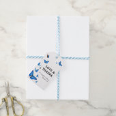 Mooie Blauwe Vlinders Trouwgunst Labels Cadeaulabel (Met Touw)
